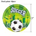 thumbnail image 1 of Cubiertos para fiesta de cumpleaños con temática de fútbol para niños, decoración, vaso, plato, servilleta, pancarta, mantel, conjunto de suministros para fiesta de globos, 1 of 4