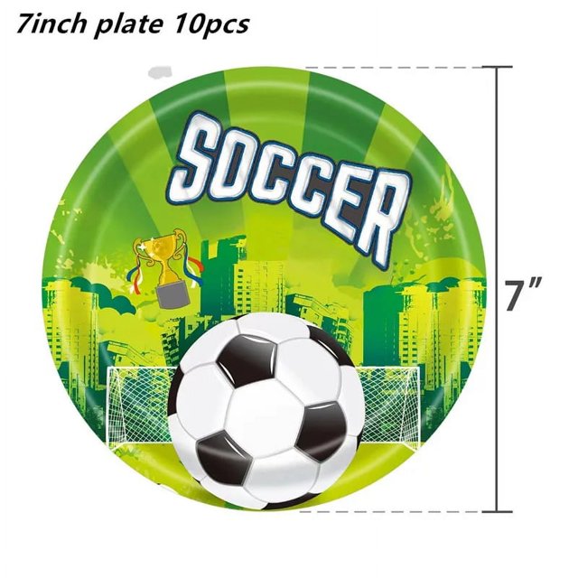 Cubiertos para fiesta de cumpleaños con temática de fútbol para niños, decoración, vaso, plato, servilleta, pancarta, mantel, conjunto de suministros para fiesta de globos