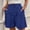 Blue-A, variant on Shorts for Women Trendy Summer Elastic High Waisted Wide Leg Casual Short Loose Cuffed Hem Work Trouser Shorts Light Blue-A L(L)