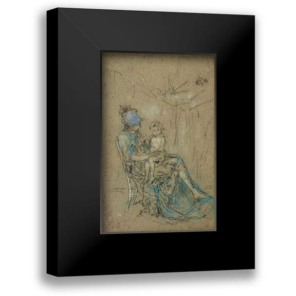 Whistler, James McNeill 10x14 Black Modern Framed Museum Art Print Titled - The Purple Cap 1890s