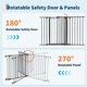 thumbnail image 3 of Yeshouse puerta plegable de metal para mascotas 192x73 cm, sin montaje, con puerta de paso y soporte de pared, barrera acordeón para perros, interior/exterior, 3 of 7
