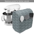 thumbnail image 2 of Turquoise Stand Mixer Cover, Oriental Moroccan Style Shapes Rounds in Symmetic Order Orient Image, Kitchen Appliance Organizer Bag Cover with Pockets, 5 Quarts, Turquoise Brown, by Ambesonne, 2 of 4