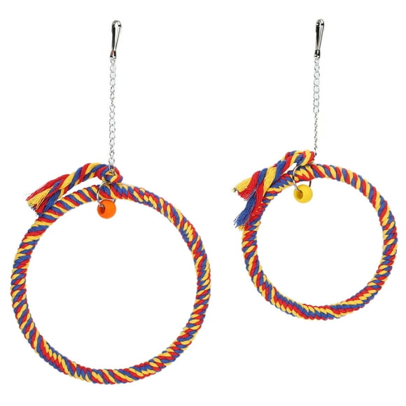 Corde à Balancer pour Oiseaux Sans Fil Métallique, Fournir une Balançoire Intéressante et Confortable pour Jouet de Balançoire pour Oiseaux, Maison Extérieure Durable pour Oiseau Orange+vert,Bleu+rouge