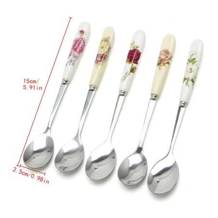 

XINYTEC Coffee Spoon with Ceramic Handle Milk Powder Scoop Baking Spoons Tool for Home Kitchen Bakery Bread Cake Baking Tool