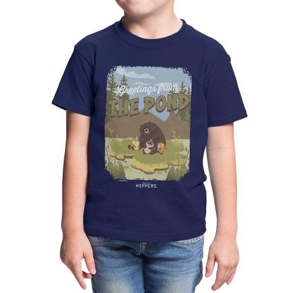 Disney Pixar Hoppers Greeting From The Pond Youth T Shirt (Navy, XS-XL)