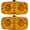 2x Amber, variant on All Star Truck Parts Trailer Marker LED Light Double Bullseye Amber 12 Chrome Base 12V 10x Amber