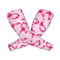 Vsdgher Breast Cancer Ribbons Awareness Pattern Cooling Arm Sleeves for Men & Women, Breathable, UV Sun Protection, Sports Arm Sleeves for Women, Men & Youth