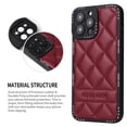 thumbnail image 3 of Pour iPhone 13 Pro Motif Diamant Étui en Cuir (Rouge Vin), iPhone 16 Pro, 3 of 6