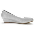 thumbnail image 4 of Dream Pairs Women's Mid Wedge Heel Pump Shoes Debbie color SILVER/GLITTER size 6.5 Wide Available, 4 of 4