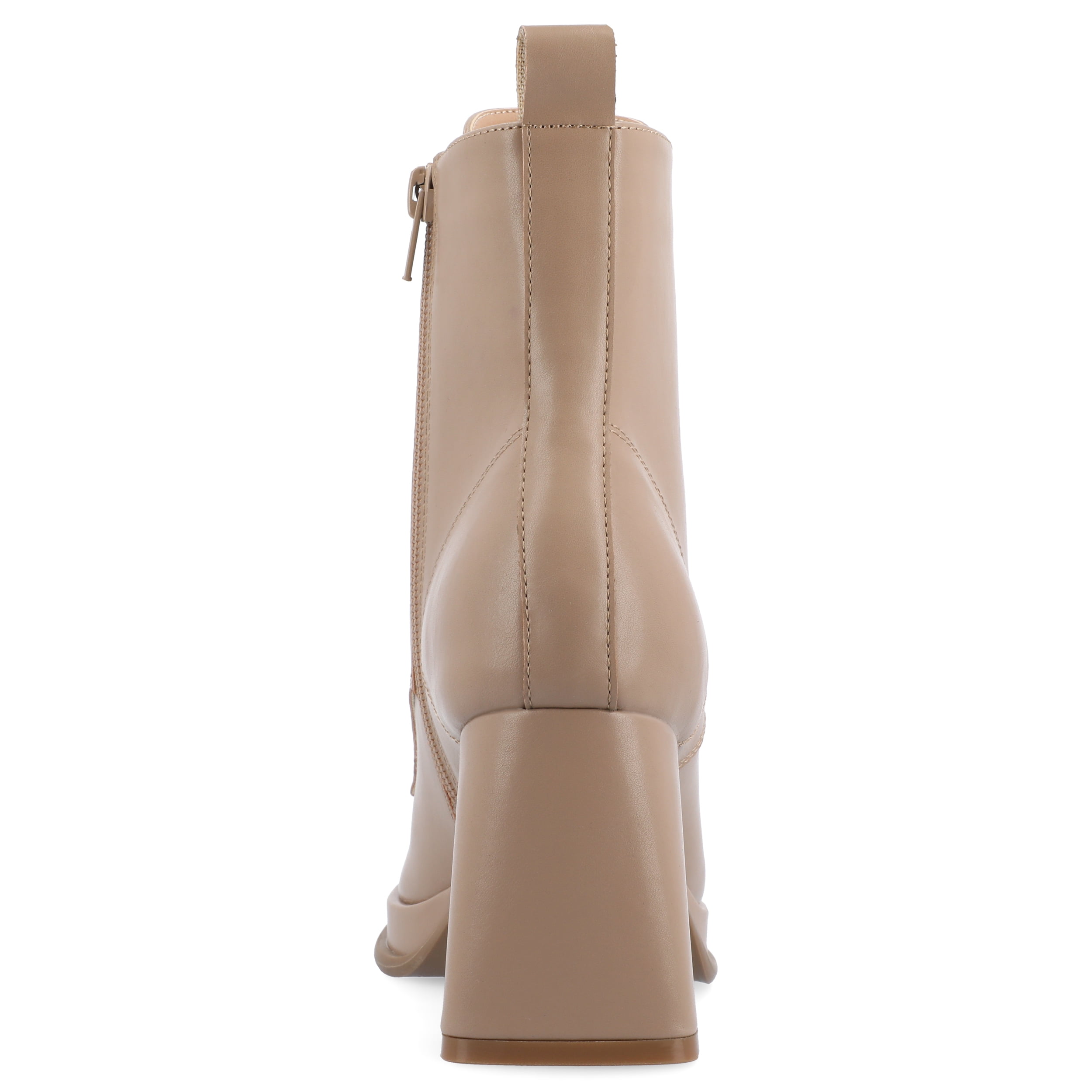 Journee Womens Kalindi Lace Up and Zip Entry Square Toe Booties, Widths Available