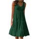 thumbnail image 2 of ICHUANYI Clearance Womens Fashion Holiday Summer Solid Color Sleeveless Party Beach Dress(Army Green, M) ICHUANYI WER2023080808041, 2 of 5