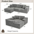 thumbnail image 7 of Homall 109" L-Shape Memory Foam Modular Sectional Sofa 3 Seat Oversized Upholstered Deep Seat Sofa Couch for Living Room,Bedroom and Apartment,Gray, 7 of 7