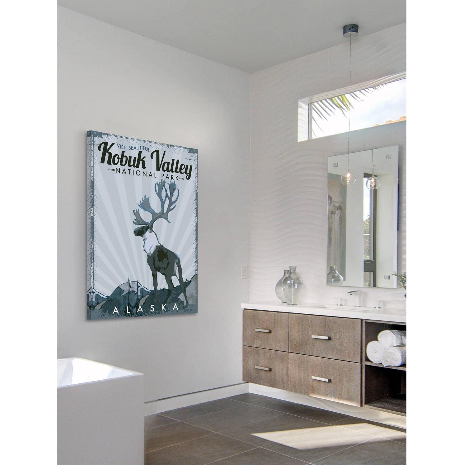 "Travel Alaska" Painting Print on Wrapped Canvas