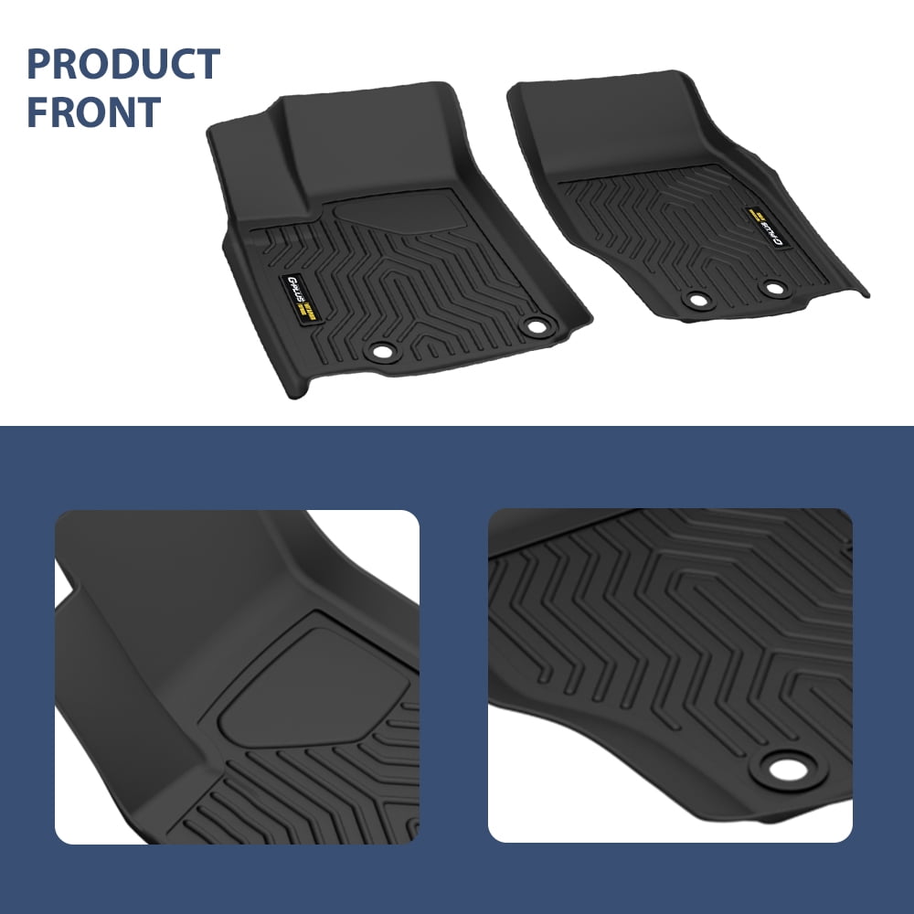 TPE All Weather Custom Liners Set Floor Mats Black Fit for Jeep Grand Cherokee 2022-2024