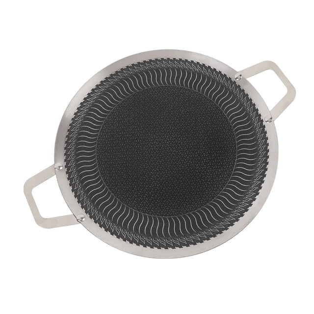 Stainless Steel BBQ Grill Pan Lighter Cast Aluminum Griddle Pan for Stove Top with Lid Nonstick Diameter BBQ Stovetop Griddle