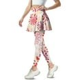 thumbnail image 2 of COEQINE Fashion Tennis Skirted Legging for Women with Pockets Red Floral White Pattern Elastic Yoga Skirts with Leggings Comfy Breathable Leggings with Skirts, M, 2 of 7