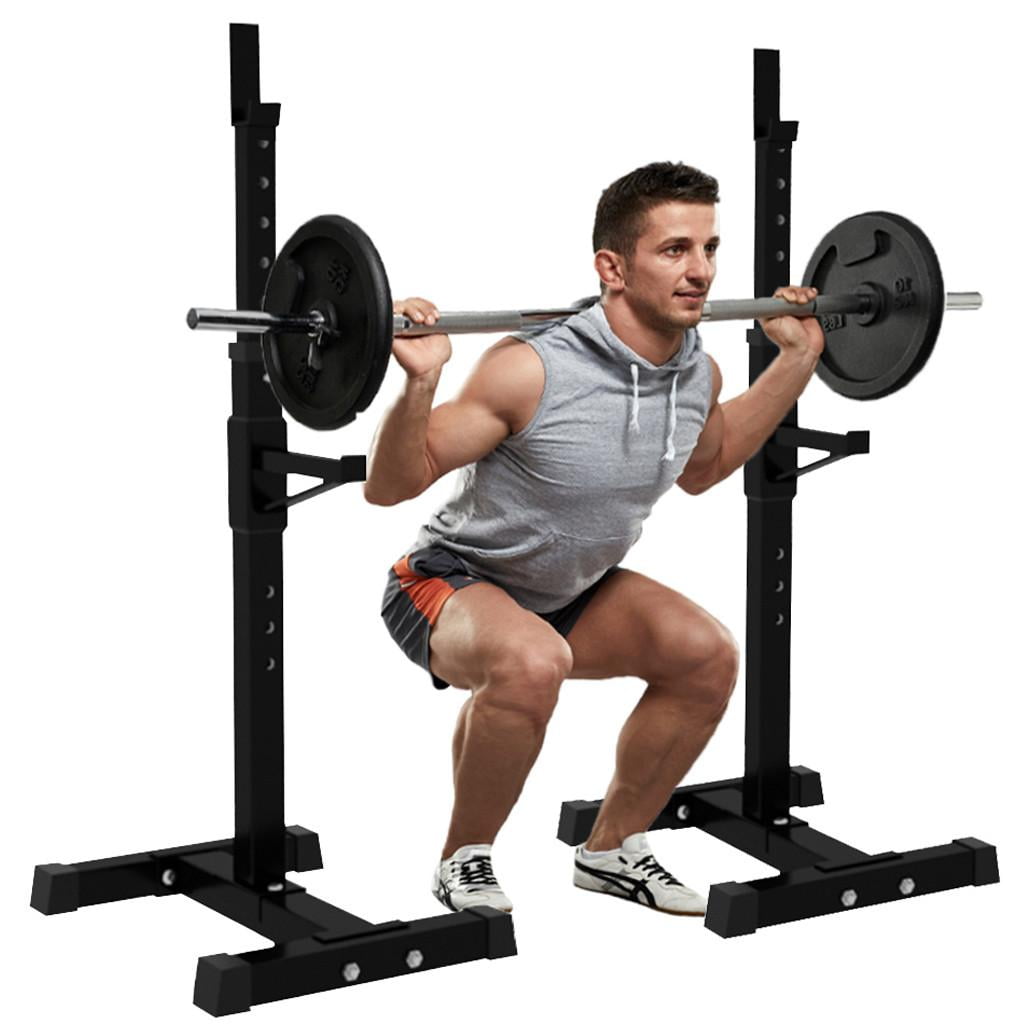 Details about   Multi-Function Squat Rack Weight Lifting Barbell Stand Height Max 440LBS Load 