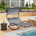 thumbnail image 4 of Gymax Outdoor Double Chaise Rocker Rocking Daybed Sun Lounger w/ Sun Shade Canopy, 4 of 10