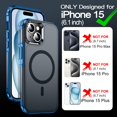 thumbnail image 4 of MOZOTER Funda magnética para iPhone 15 con [2 protectores de pantalla de vidrio], [15 pies a prueba de golpes] [Compatible con Magsafe] [resistente] funda para teléfono para iPhone 15, azul oscuro, 4 of 4