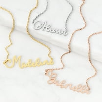 Personalized Planet Sterling Silver Fancy Script Name Necklace ,Women's