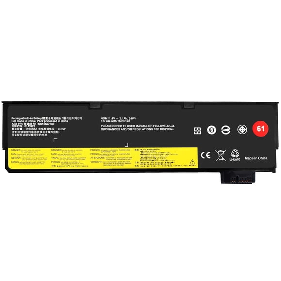 Batería para laptop ESTENGPRO 01AV423 11.4 V 24 Wh para ThinkPad