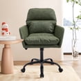thumbnail image 2 of Leumius Office Chair with Black Base & Adjustable In Height,PU Leather Chair for Office Bedroom Dressing Table Green, 2 of 9