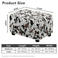 thumbnail image 7 of Xixirimido Brown Cowhide Cow Skin Pattern Ottoman Cover Stretch Rectangular Footstool Slipcover with Nonslip Elastic Base, Universal Fit for Storage Ottomans & Ottoman Footrests, Small, 7 of 7