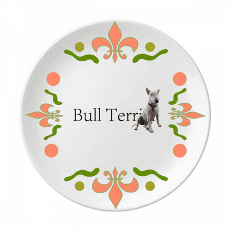 

Bull Terrier Appearance Hair Dog Flower Ceramics Plate Tableware Dinner Dish