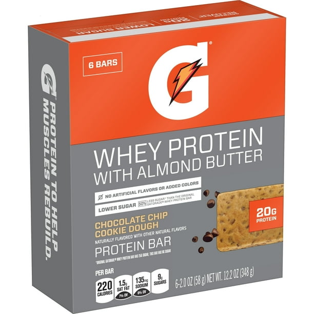 Gatorade Whey Protein Bar with Almond Butter, Chocolate Chip Cookie