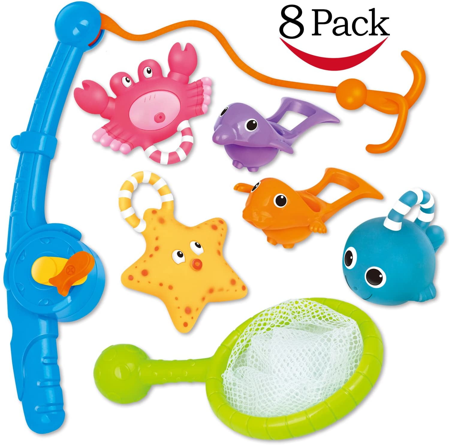 Boat Catching Game for Kids Babies Infants Toddlers 36 Bath Letters /& Numbers Floating Squirts Animal Toys Set with Fishing Net and Organizer Bag Bath Toy Sets Bathtub Time Pool Party Toys
