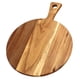 thumbnail image 5 of Tabla de cortar de madera de acacia Washranp con mango, resistente al desgaste, práctica tabla de cortar redonda para tallar y cortar en la cocina., 5 of 6