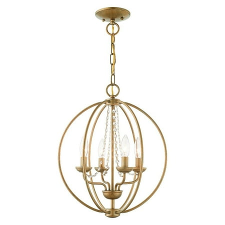 Livex Lighting - Arabella - 4 Light Globe Convertible Chandelier In Shabby Chic