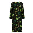 thumbnail image 4 of Yuyamidu Jamaican Flag Womens Bathrobe Zipper Front Long Sleeve Robe Coconut Tree Long Night Gowns for Ladies Sleepwear Trendy Bathrobes Loose Dresses, Robe, Gowns Size 2XL, 4 of 7