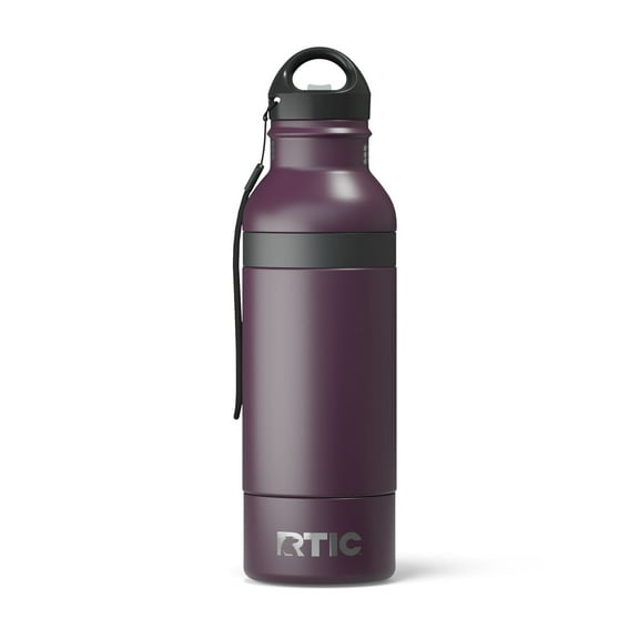 RTIC Stainless Steel Insulated Bottle Chiller with Lid, Fits 12oz or 16oz, Plum
