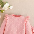 thumbnail image 2 of Scyoekwg Toddler Kid Girl Clothes Solid Color Round Neck Long Sleeve Pullover Sweatshirt + Long Pant 2PC Girls Fall Winter Pant Set (Pink,2 Years), 2 of 8