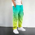 thumbnail image 2 of RUTAYY Boys Cargo Pants Gradient Straight Leg Casual Trousers with Front Pockets Outdoor Activity, Green, 2 of 7