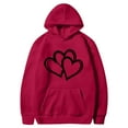 thumbnail image 5 of Fartey Oversized Heart Graphic Hoodies for Women Loose Casual Long Sleeve Drawstring Hooded Sweatshirt Fashion Fall Winter Fleece Pullover Tops with Pockets Red S, 5 of 5