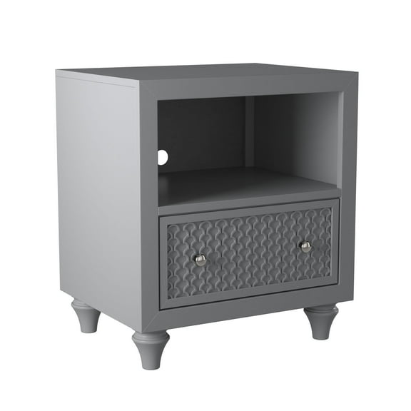 Amanda 1 Drawer Nightstand, with Mounted USB Charging Station