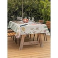 thumbnail image 3 of Outdoor Tablecloth with Umbrella Hole for Patio/Picnic/Party/Camping, Tropical Flamingo Animal Waterproof Table Cloth Rectangle Table Cover Washable, Wildflowers Leaves Botanical Beige (60"x 84"), 3 of 8