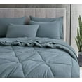 thumbnail image 6 of Chezmoi Collection Jasper Dusty Blue Oversized King Bed in a Bag 7-Pieces Triangle Geometric Quilted Stone Washed Microfiber Comforter with Sheets Lightweight All Season Bedding Set, 6 of 9