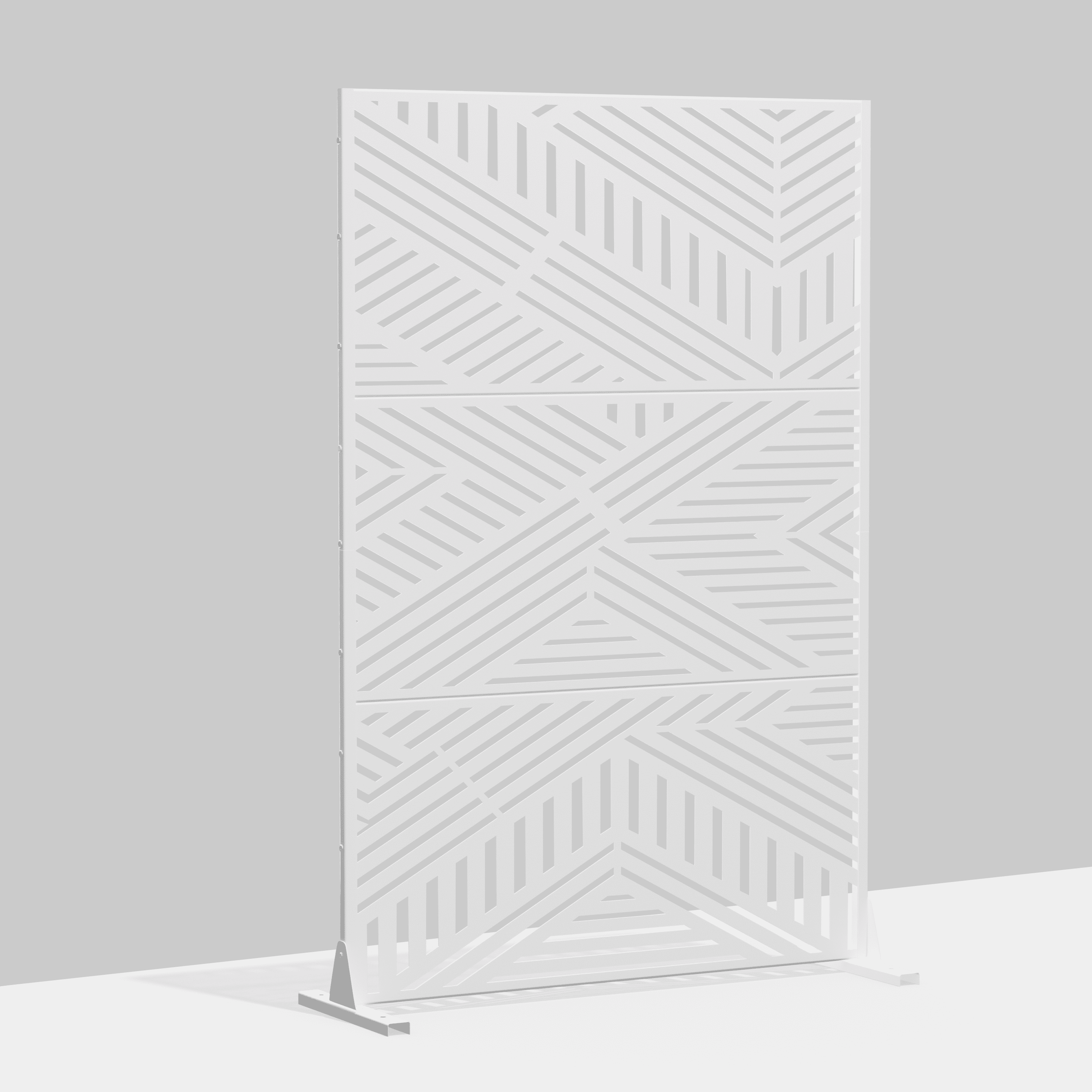 MAYEERTY 72"x47"x16" Outdoor Privacy Screen with Stand Metal Balcony Decorative Screen,White