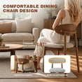 thumbnail image 4 of EOP Mid-Century Wooden Dining Chairs Set of 6, Farmhouse Upholstered Kitchen Dining Chairs with Curved Back, Modern Fabric Side Dining Chair for Dining Room, Restaurant, Light Gray, 4 of 11