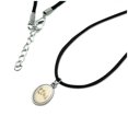 thumbnail image 2 of Love and Flowers Antiqued Oval Charm Pendant with Black Satin Cord, 2 of 4