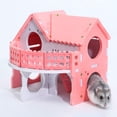thumbnail image 2 of Casa de hámster de madera, escondite de ratas, refugio de jerbos, juguetes para hacer ejercicio, juguetes masticables para hámsteres enanos, ratones, ratas, jerbos y otros animales pequeños,Pink Jormftte WMXL-263, 2 of 7
