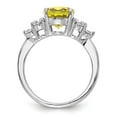 thumbnail image 2 of Auriga Fine Jewelry 925 Sterling Silver Diamond and Lemon Quartz Engagement Ring Size 5 for Women, 2 of 6