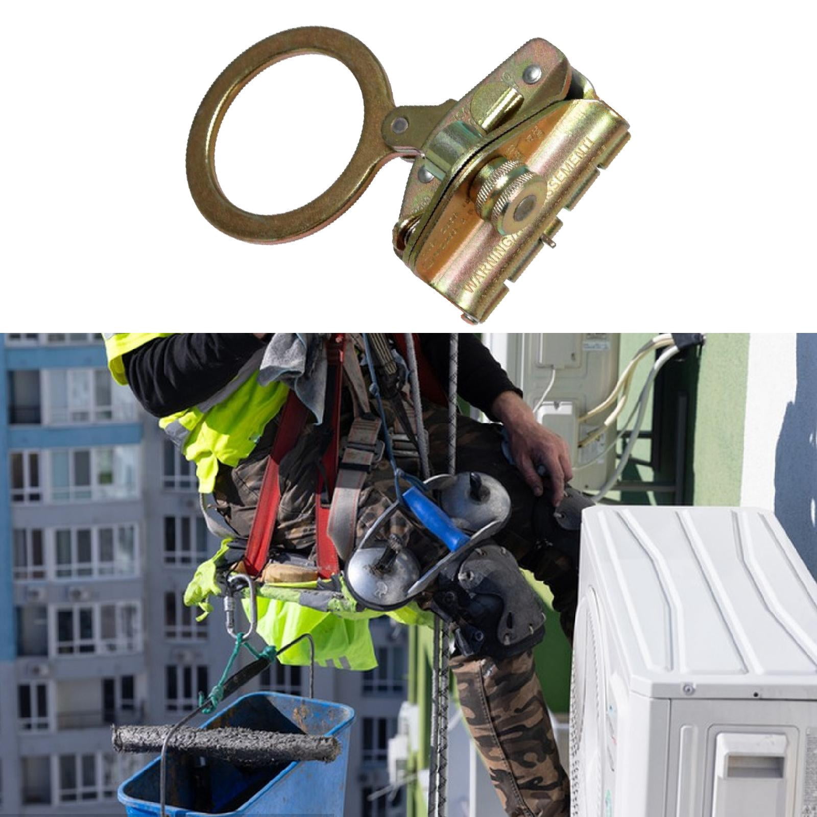 Wswqop Climb Self Locking Rope Grab Alloy Steel Stopper Removable Sturdy Blocker Arrest Style D