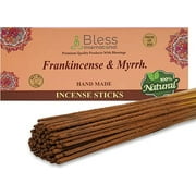 Bless-Frankincense 100%-Natural-Handmade-Hand-Dipped-Incense-Sticks Organic-Chemicals-Free for-Purification-Relaxation-Positivity-Yoga-Meditation The-Best-Woods-Scent (500 Sticks (750GM))