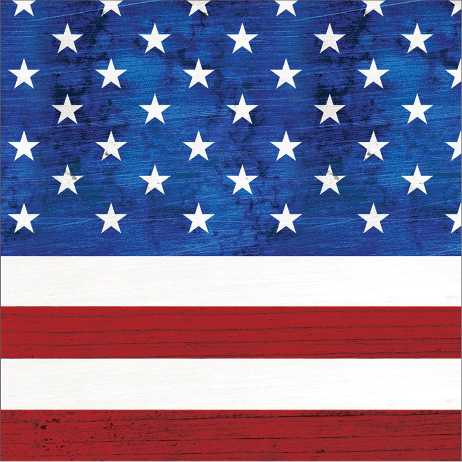 Club Pack of 192 Red, White and Blue Patriotic Disposable Beverage Napkins 5 by Party Central