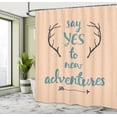 thumbnail image 4 of Ambesonne Adventure Shower Curtain, Calligraphic Words Antler, 69"Wx84"L, Cadet Blue, 4 of 4