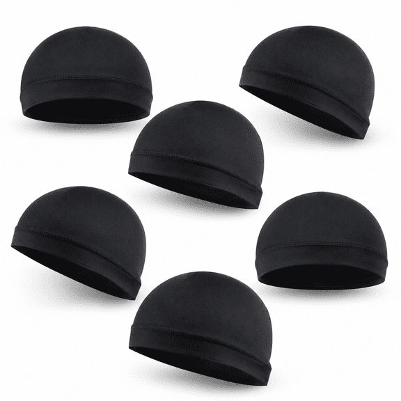 6 Pack Skull Caps Helmet Liner Sweat Wicking Cap Running Hats Cycling Skull Caps for Men Women